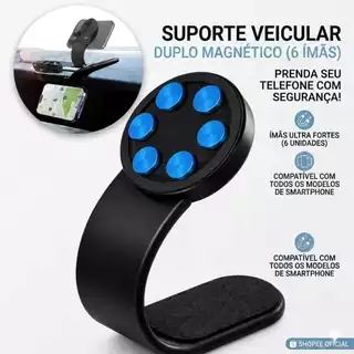 Suporte De Celular Para Carro Magnético Painel Veicular 6 Imas Forte