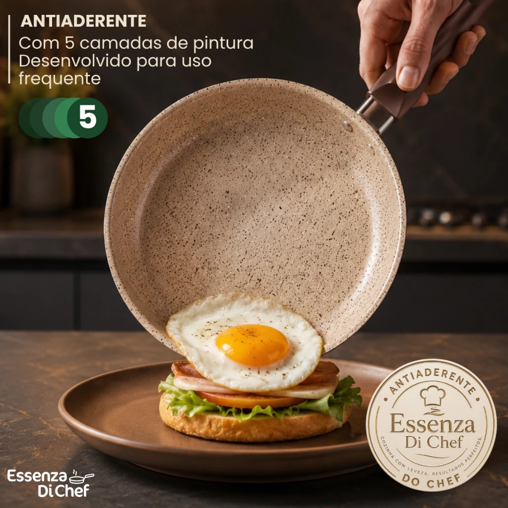 Jogo De Panelas Antiaderente 10 Peças Bianco Conjunto Kit Teflon  Com Tampa De Vidro Temperado - Imagem 4