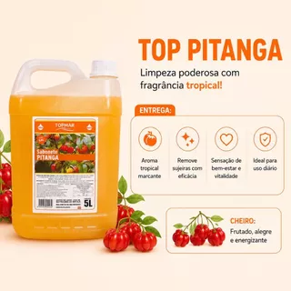 Sabonete líquido perolizado Pitanga TOPMAR - 1 litro ( com Tampa Push Pull)