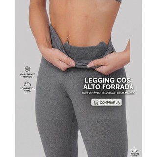 Calça Legging Termica Flanelada Peluciada Cós Alto Leg Feminina — foto 3 — Achou Levou Brasil