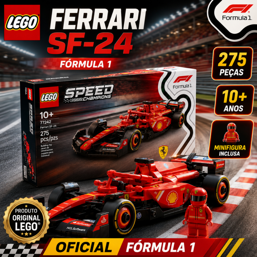 LEGO Speed Champions Ferrari SF-24 Fórmula 1 77242 275 Peças Com