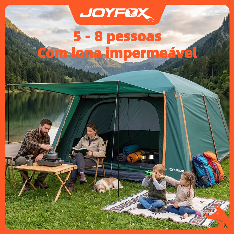 Barraca Camping Grande5-8 Pessoas Impermeável Resistente Com
