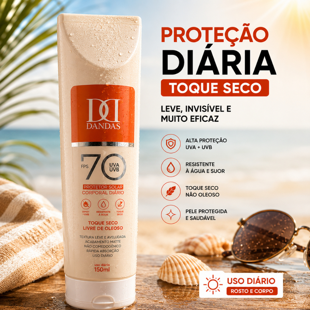 Protetor solar FPS 70 Dandas toque seco, rosto e corpo — foto 6