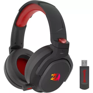 Headset Gamer Redragon Nomen Pro Preto RGB Fixo 7.1 Surround Virtual USB Tipo-C Microfone Retrátil H838-PRO