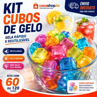Kit Cubos De Gelo Gela Rápido Reutilizável Coloridos Para Balde de Bebidas e Drinks