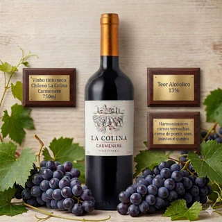 Vinho tinto seco Chileno Carmenere La Colina 750ml