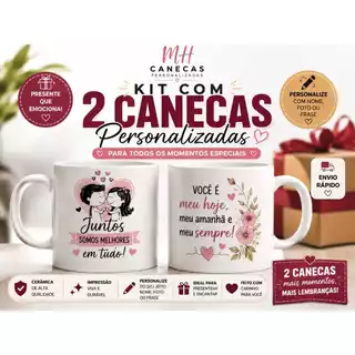 KIT 2 ( DUAS ) Canecas Personalizada com arte de sua escolha