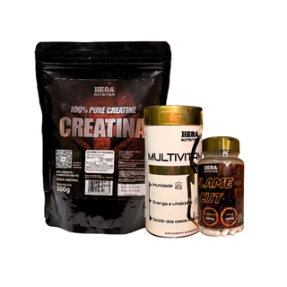 Kit Performance - Creatina 500g + Multivitamínico 120 cápsulas + Termogênico 60 cápsulas