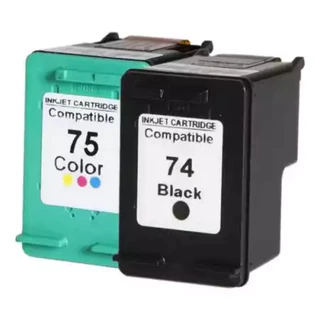 Par de Cartuchos Compatíveis 74XL Black + 75XL Color | Impressão Premium