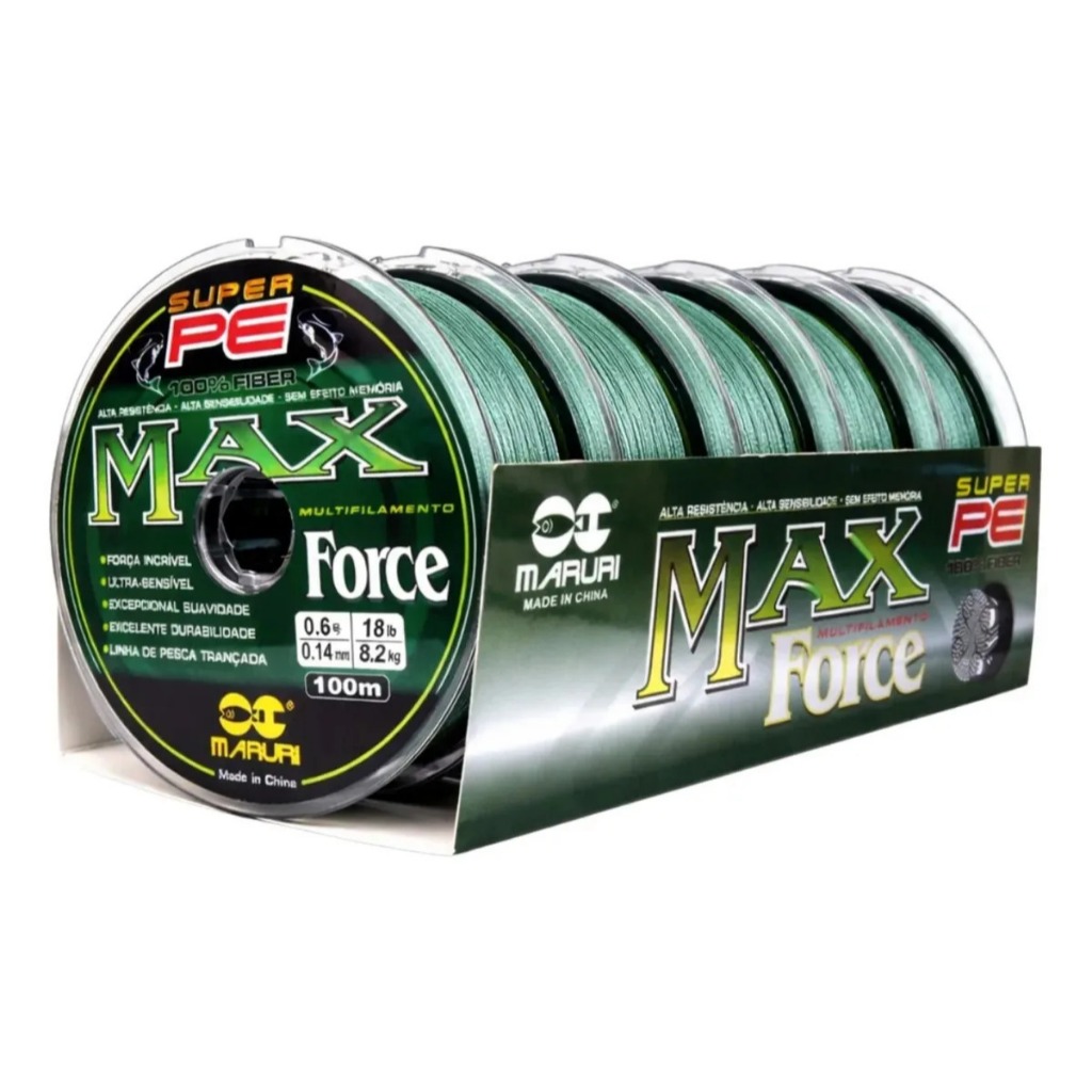 Linha Multifilamento Max Force 4X Super PE Caixa C/ 5 Unidades 100m ...