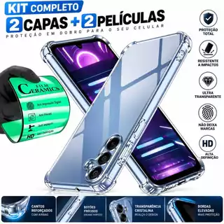 Kit 2 Capa Capinha Case + 2 Película 9D Cerâmica Proteção Completa Para Seu Celular Samsung Toda Linha A Premium.......
