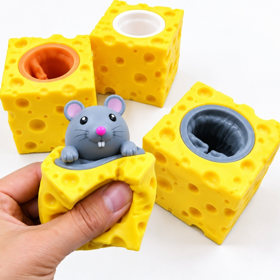 Squishy Queijo Rato Pop Up De Apertar Anti Estresse | Shopee Brasil