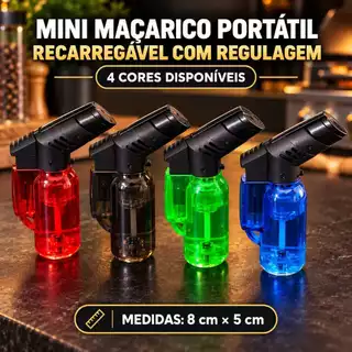 MINI MAÇARICO PORTÁTIL RECARREGÁVEL COM REGULAGEM