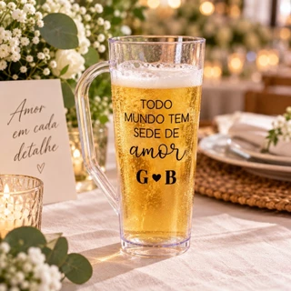 Kit 100 Canecas Slim para Chopp 400ml Acrílico Personalizadas Eventos, Formatura, Festas