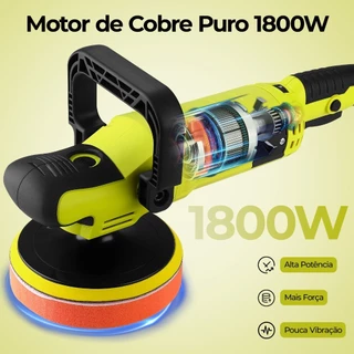 Politriz Elétrica Lixadeira Rotativa Desoon 6 Pol 1800W 127V/220V 6 Velocidades Kit para Polimento de Carro