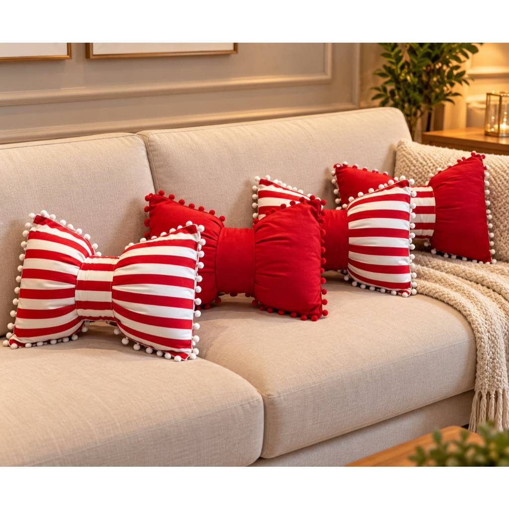 Kit Almofadas Natal Laço Retangular Lindas Para Decoração Natal ...