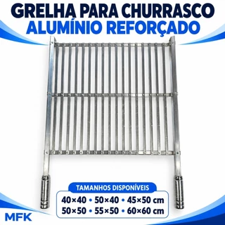Grelha para Churrasco Alumínio Reforçado Cabo de Alumínio 40x40 50x40 45x50 50x50 55x50 60x60cm