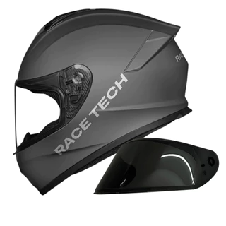 CAPACETE MOTO RACE TECH HIT GRAFITE TITANIUM + VISEIRA CRISTAL E COLORIDA