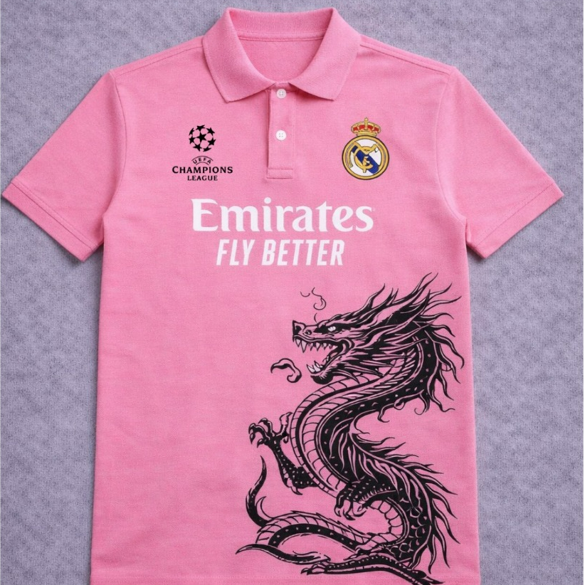 Camisa Polo UEFA Champions League Manga Curta Estampa Frente