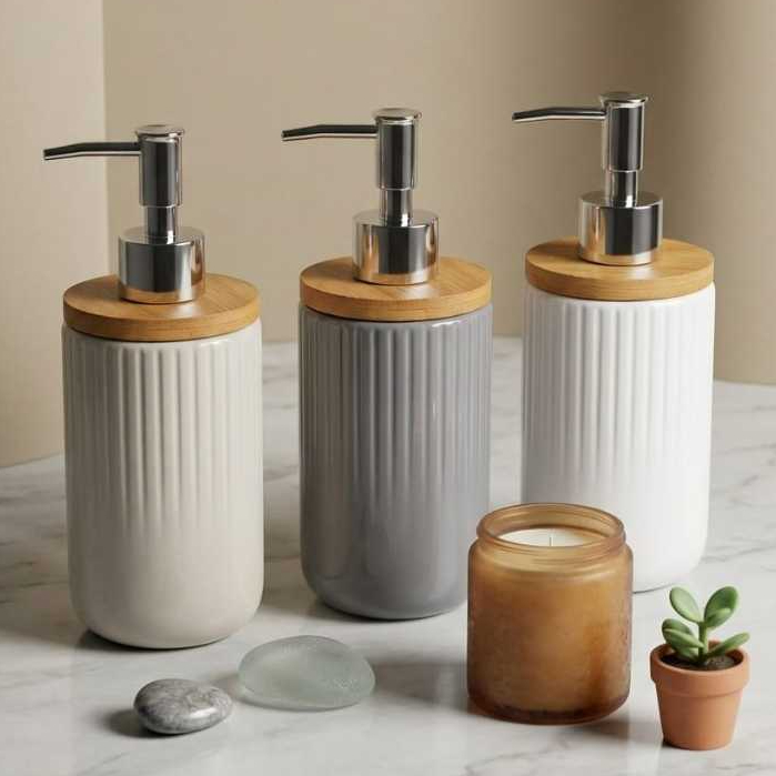 MARINE'S SOAP & GEL EX セット PORTA SABONETE DISPENSER 250ML PORCELANA E BAMBU CK6782 | Shopee