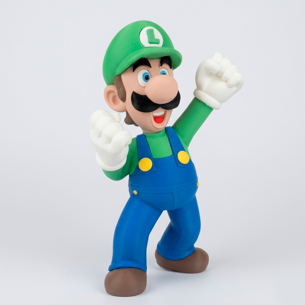 Boneco Luigi da turma do Super Mário Decorativo - 23cm de altura - Impressão 3D em Oferta na Shopee
