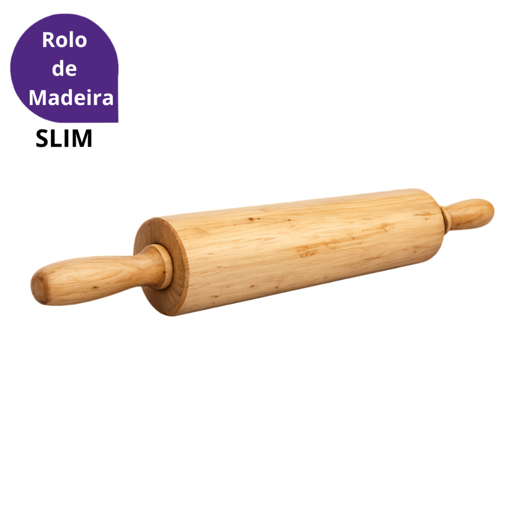 Rolo de Massa Madeira Slim Profissional | Ideal para Pizza, 