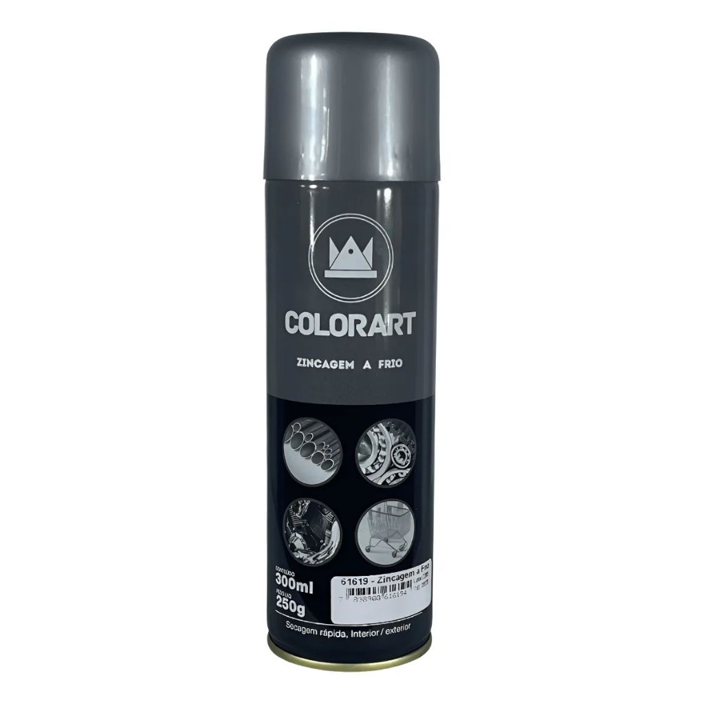 Zincagem A Frio Anti Ferrugem Spray Colorart 300ml Corrosão Cinza