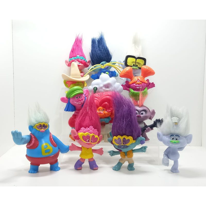 Conjunto Completo 14 bonecos Trolls McDonald's 2020 | Shopee Brasil