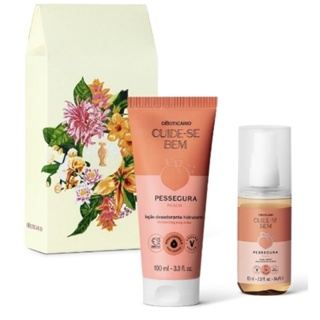 KIT PRESENTE CUIDE-SE BEM PESSEGURA 4 ITENS  OU COMBO MINI PESSEGURA 2 ITENS HIDRATANTE 100ML MINI BODY SPLASH 60ML em Oferta na Shopee