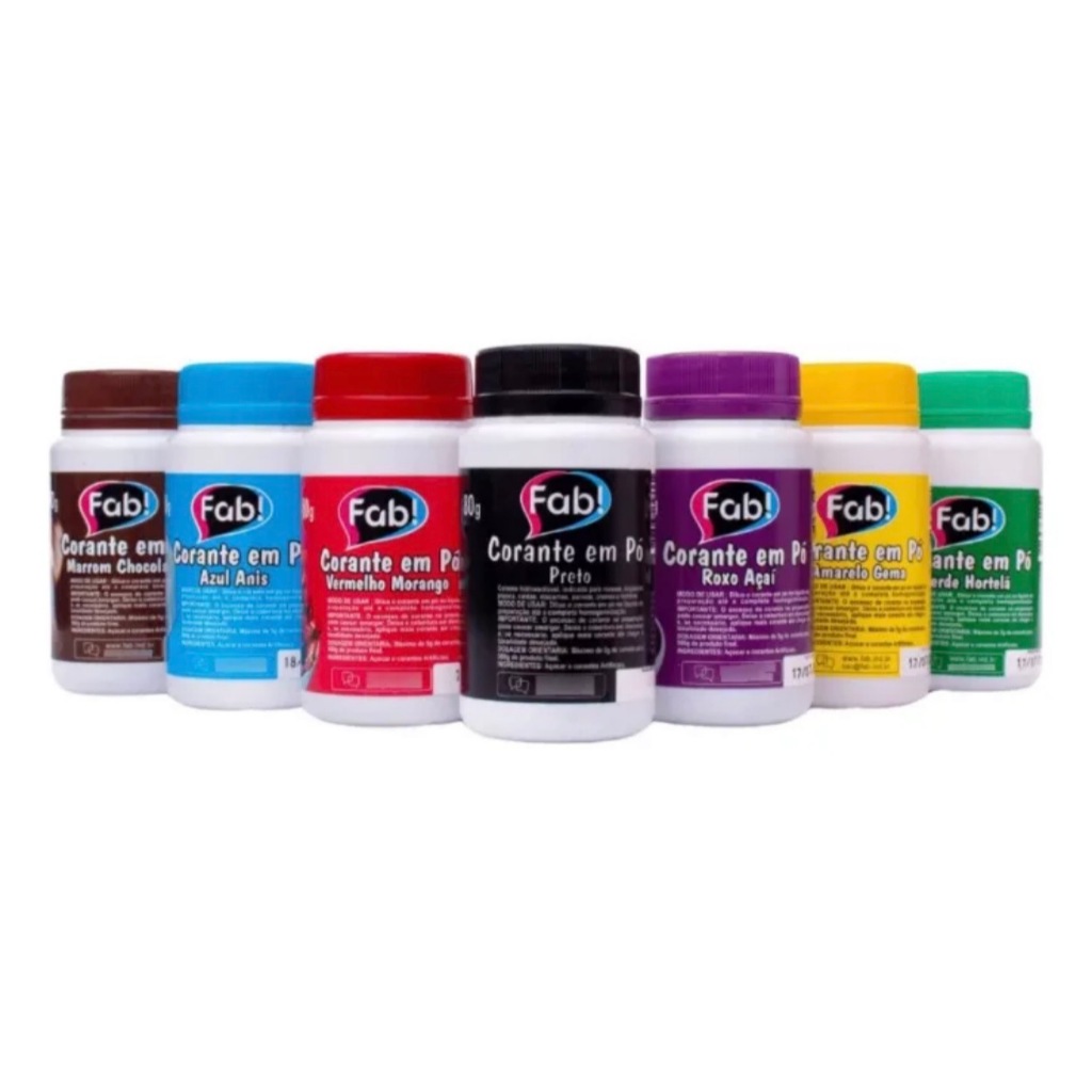 CORANTE ALIMENTICIO EM PO 80G FAB TODAS AS CORES
