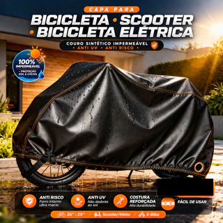 Capa Cobrir Bicicleta Bike Forrada em Couro Protetora Impermeável Anti-Uv Protege Sol Chuva