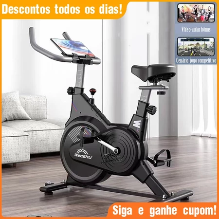 Bicicleta Fitness Ergométrica Silenciosa para Apartamento –Ajustável e Estável para Treino em Casa