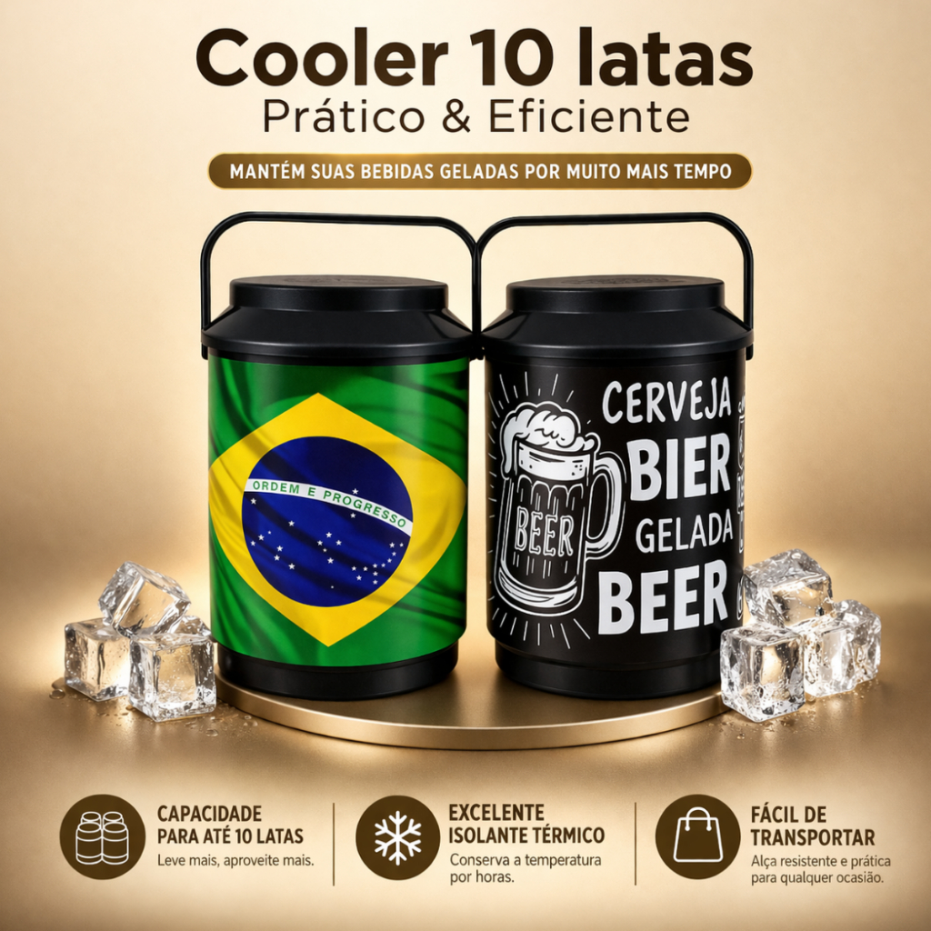 Caixa Térmica Cooler Viagem Praia Piscina Camping Cabe 10 Latas Pedreira Utilidades
