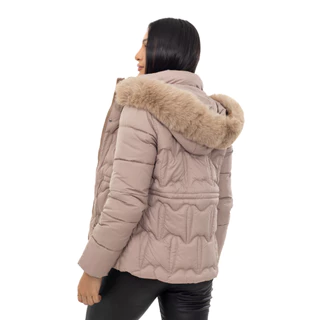 Parka Casaco Sobretudo Feminina Forrada com Pelo Capuz Removível