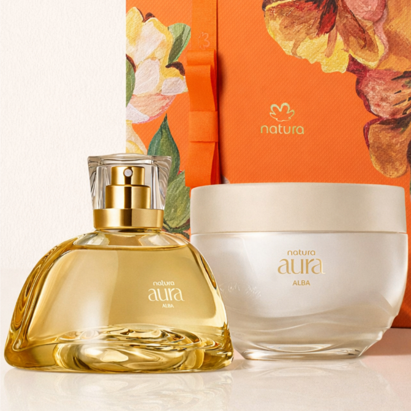 Kit Presente Aura Alba Natura - Perfume Feminino - Hidratante