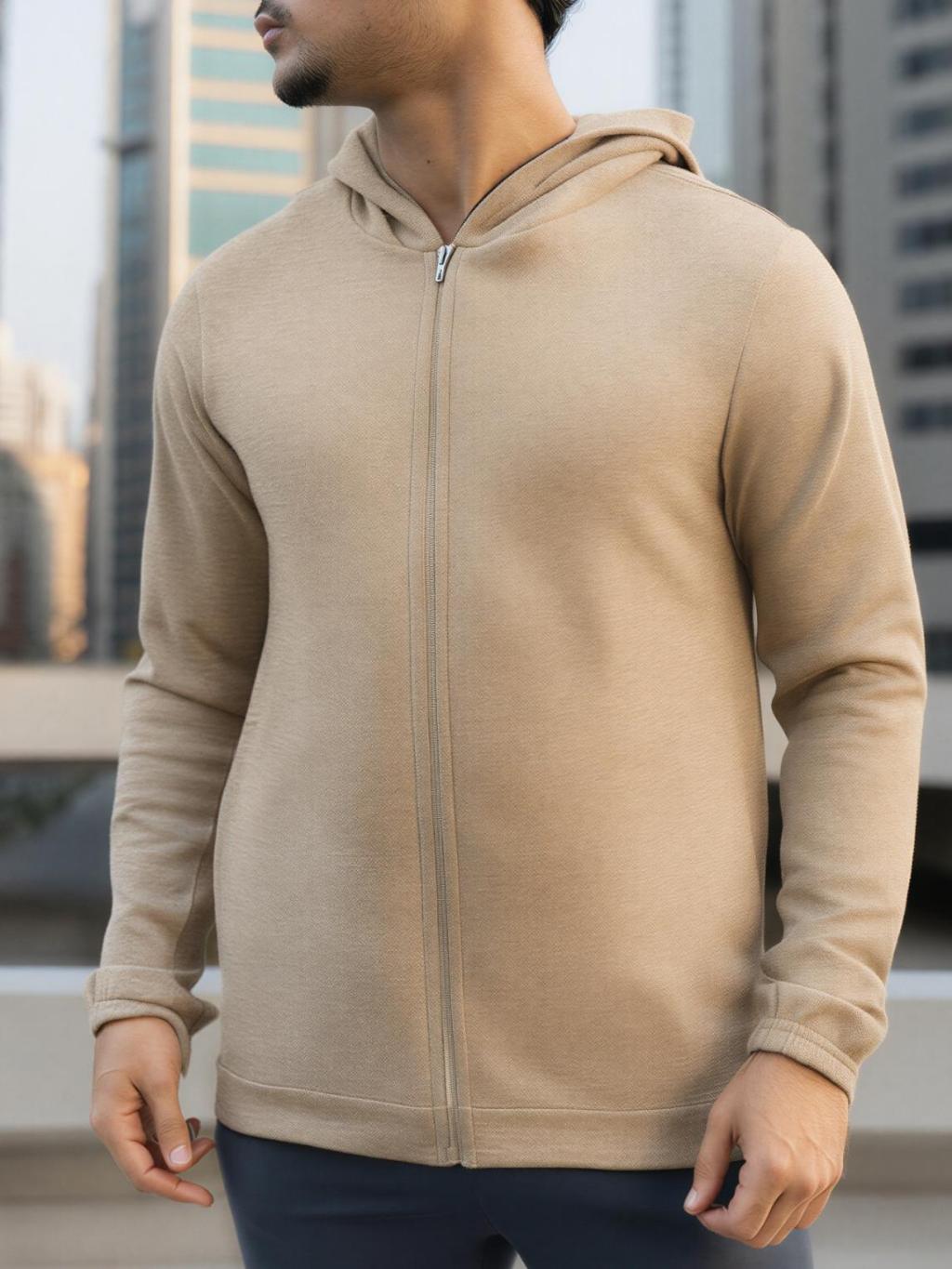 Casaco Moletom Agasalho Masculino Capuz Zíper — Blusa de Frio Manga Longa Flanelada Brisatto