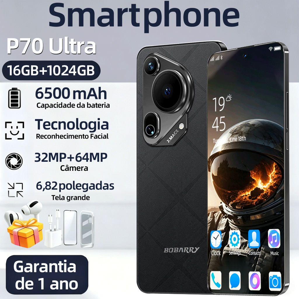 Smartphone para jogos P70 Ultra 16GB + 1024GB, 2 cartões SIM, rede 5G ...