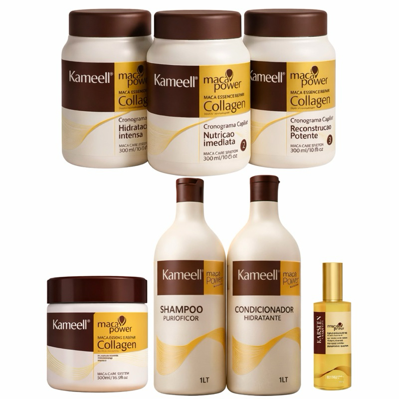 Kit Para Cabelo Completo Premium 7 Itens - Shampoo+Condicionador ...