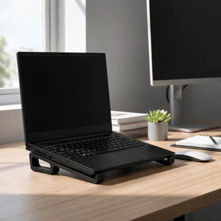 Suporte Base Notebook Mesa Portátil Ergonômico Laptop Inclinado Preto Branco Plástico Durável
