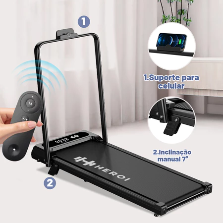 HEROI Esteira(127V 220V) Silenciosa Dobrável Capacidade Máxima 120kg Equipamentos de Academia