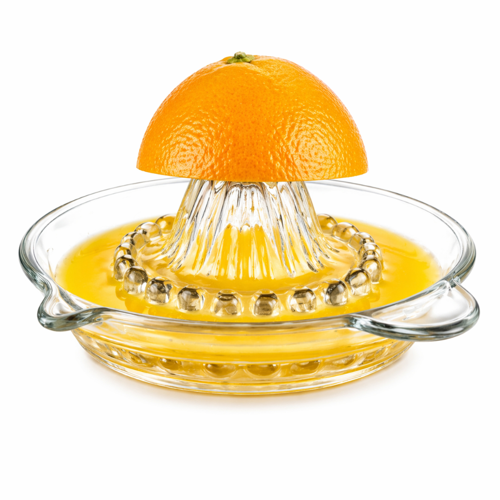 Lindo Espremedor de Frutas Laranja Limão Vidro Grosso 14cm |