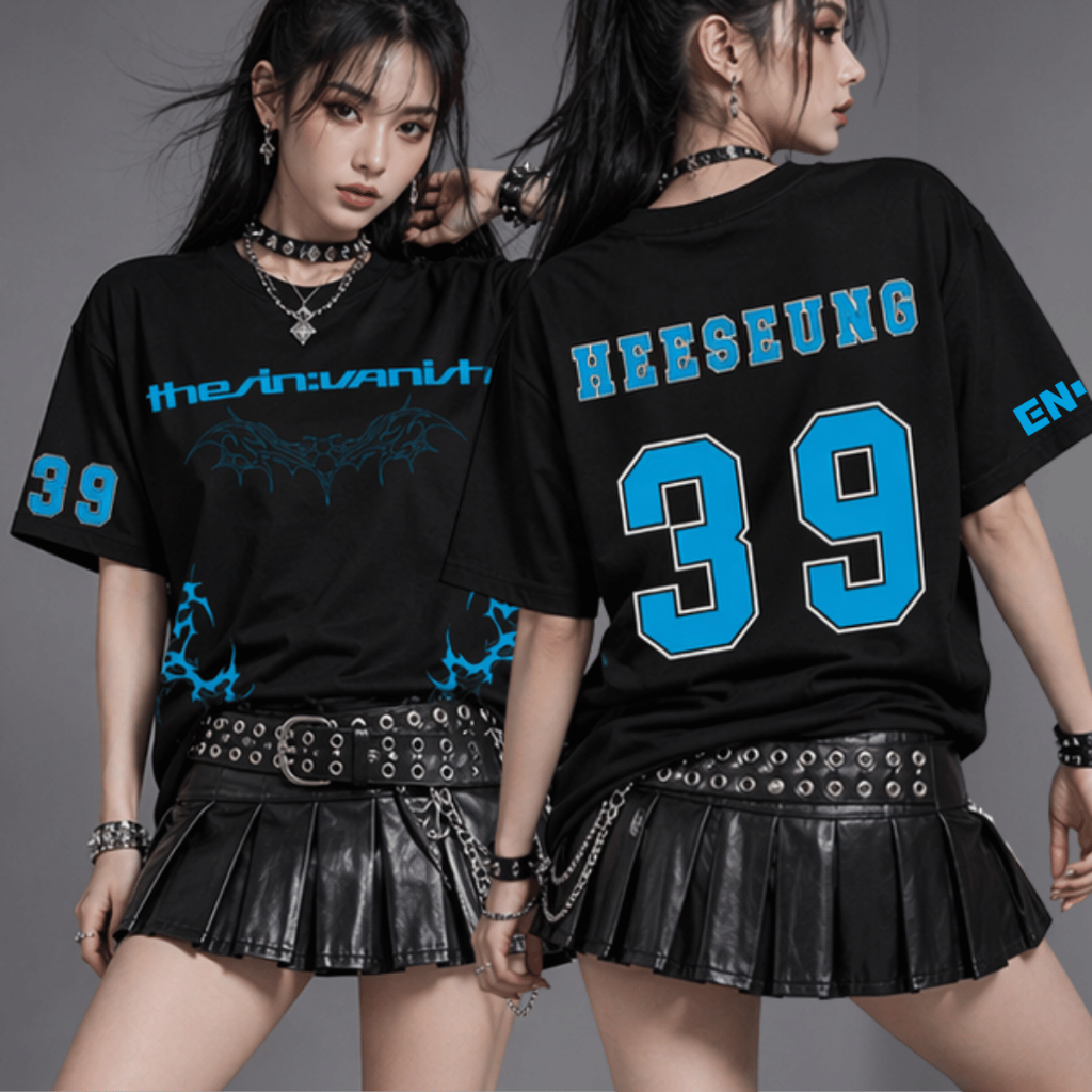 ENHYPENMANiFESTOS/S-SHIRT（BK_L） Camiseta Oversized Enhypen The Sin Vanish Membros Kpop Engene Y2k