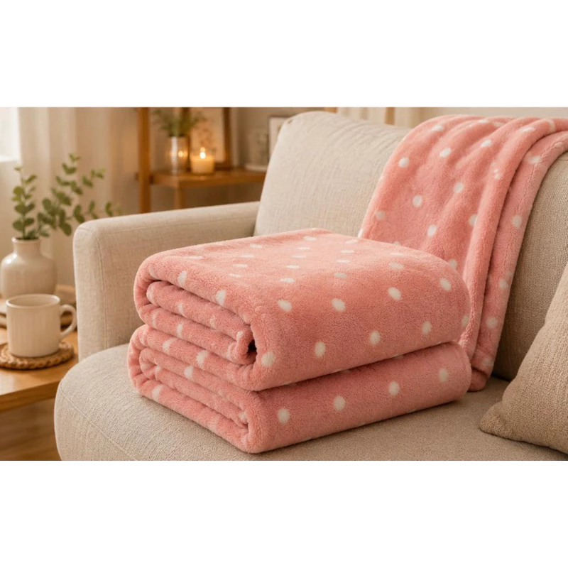 Manta Cobertor Casal Queen Mantinha Inverno Microfibra Plush Antialérgico Quentinho Estampada Poá - Imagem 2