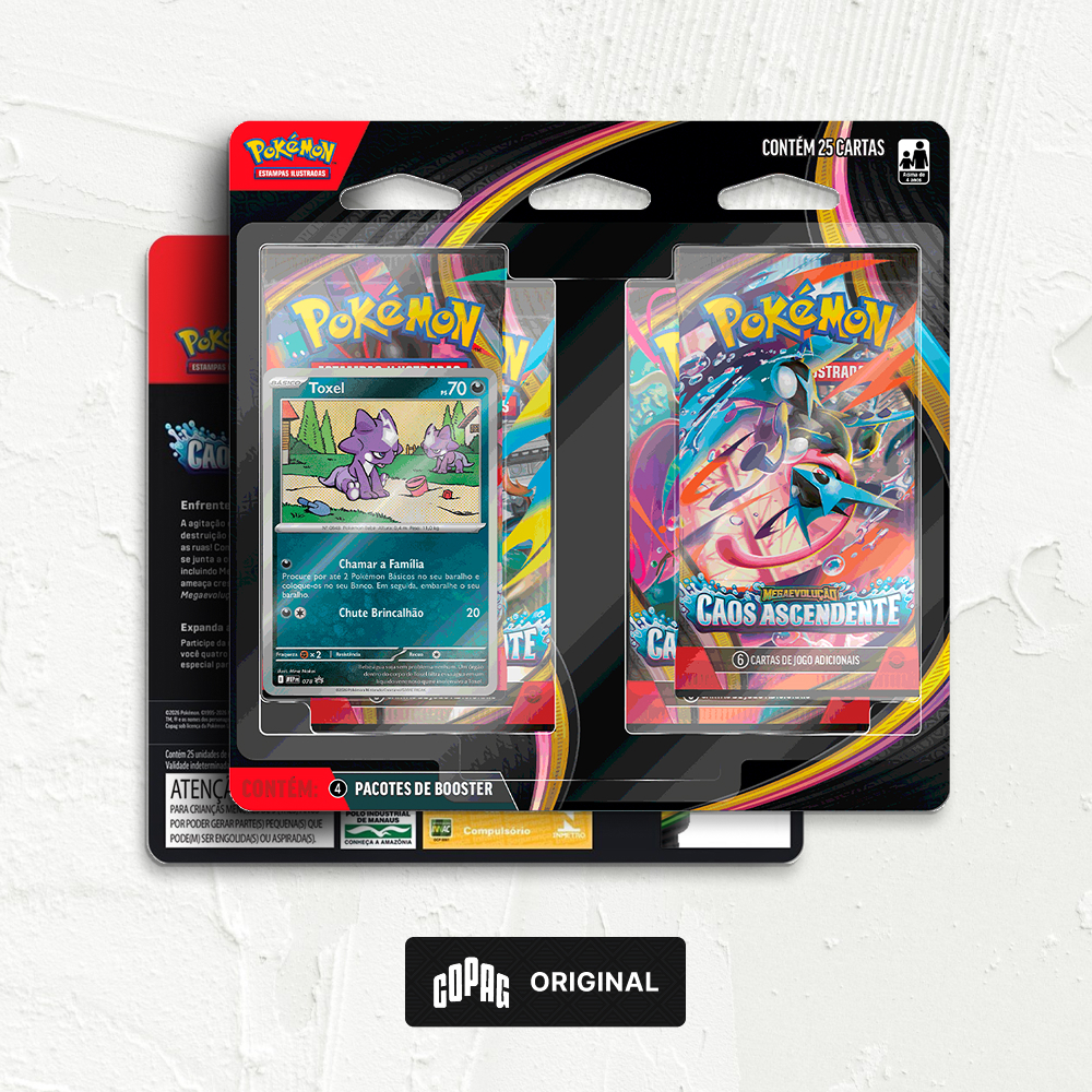 Pokémon TCG Blister Quádruplo ME04 Caos Ascendente Toxel Copag