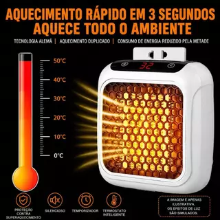 Mini Aquecedor Pequeno Portátil De Parede Para Casa Sala Quarto 110v