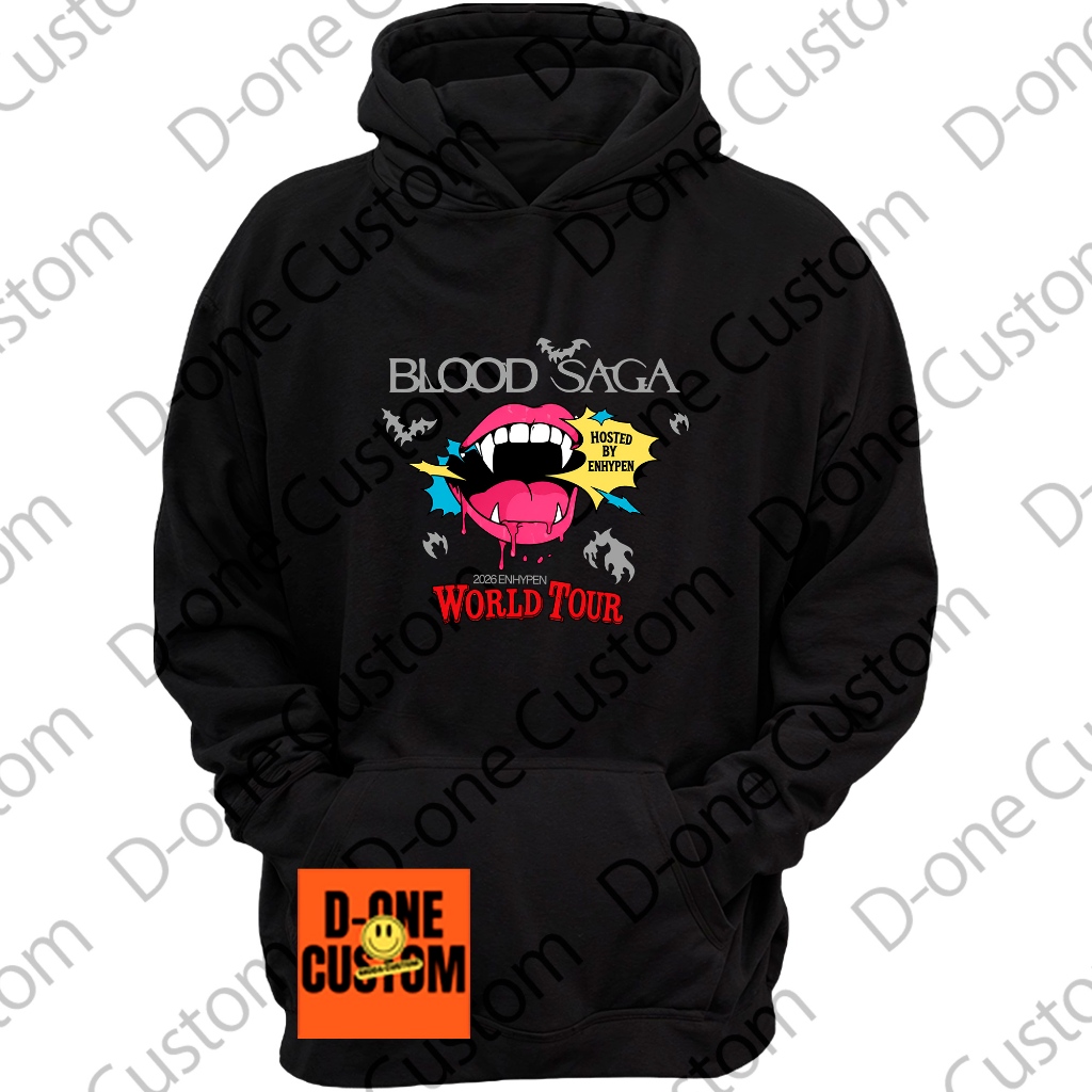 Moletom Estampado Enhypen Blood Saga Tour São Paulo 2026 Exclusivo