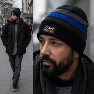 Touca Gorro de frio Kit 2 Unidades Masculina Forrada Lã Poliéster Adulto Touca Forrada Quente Adulta