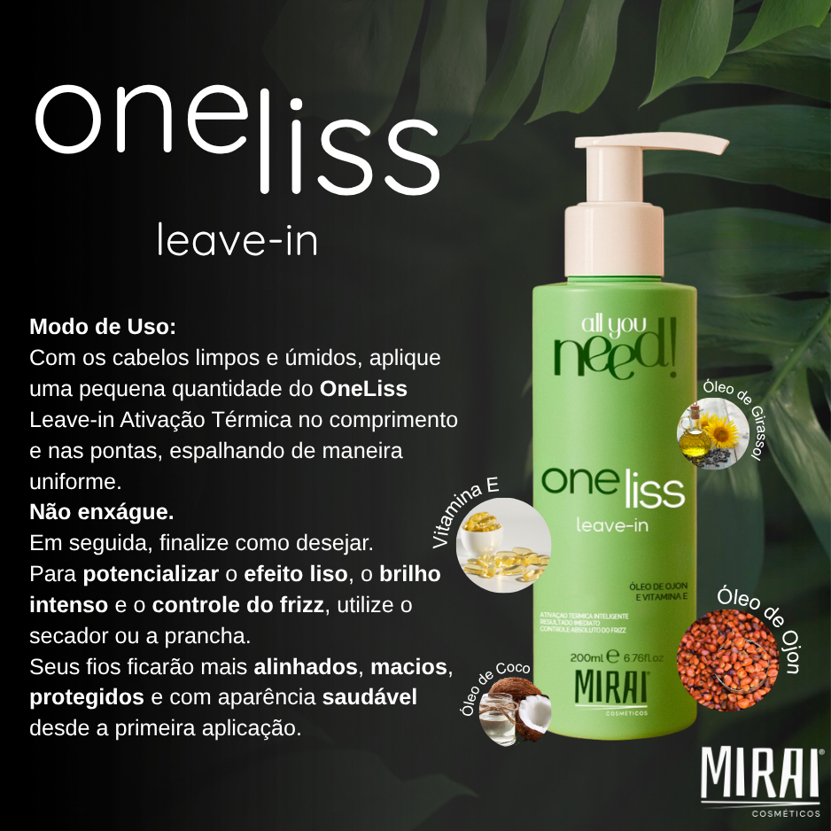 Leave-in OneLiss Mirai com protetor térmico — foto 2