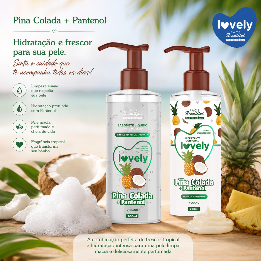 Kit Hidratante Corporal + Sabonete Facial Vegano Frutas Face