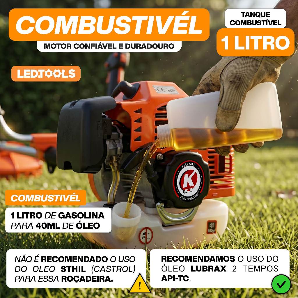 Roçadeira 4x1 Profissional 2 Tempos a Gasolina Nakasaki Japan 75cc